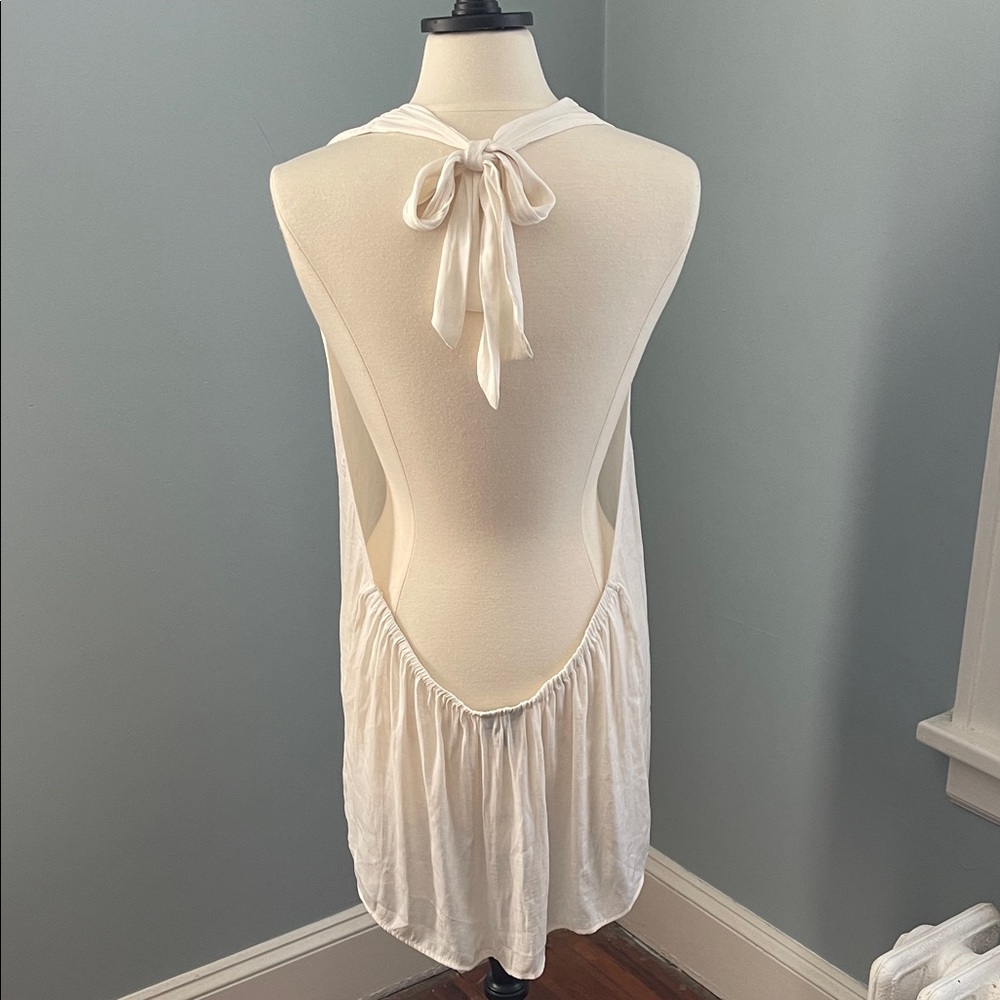 Banana Republic Cream Open-Back Tie Tank